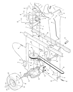 Motion Drive Diagram and Parts List for 385015X50A 2003 Briggs and Stratton Lawn Tractor